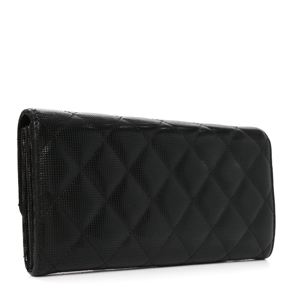 Chanel Calfskin Quilted Pixel Effect Large Flap Wallet Black 2 of 8