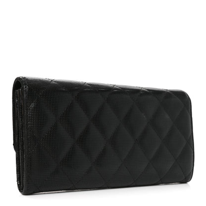Chanel Calfskin Quilted Pixel Effect Large Flap Wallet Black 2 of 8