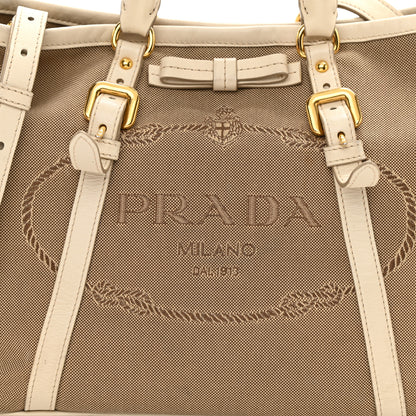 Prada Jacquard Logo Tote Corda Talco 9 of 15