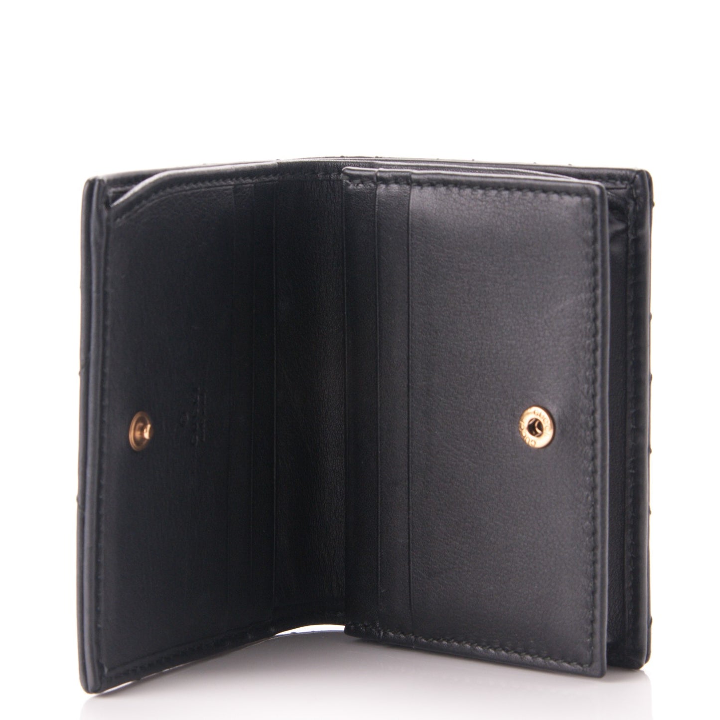 Calfskin Matelasse GG Marmont Card Case Black