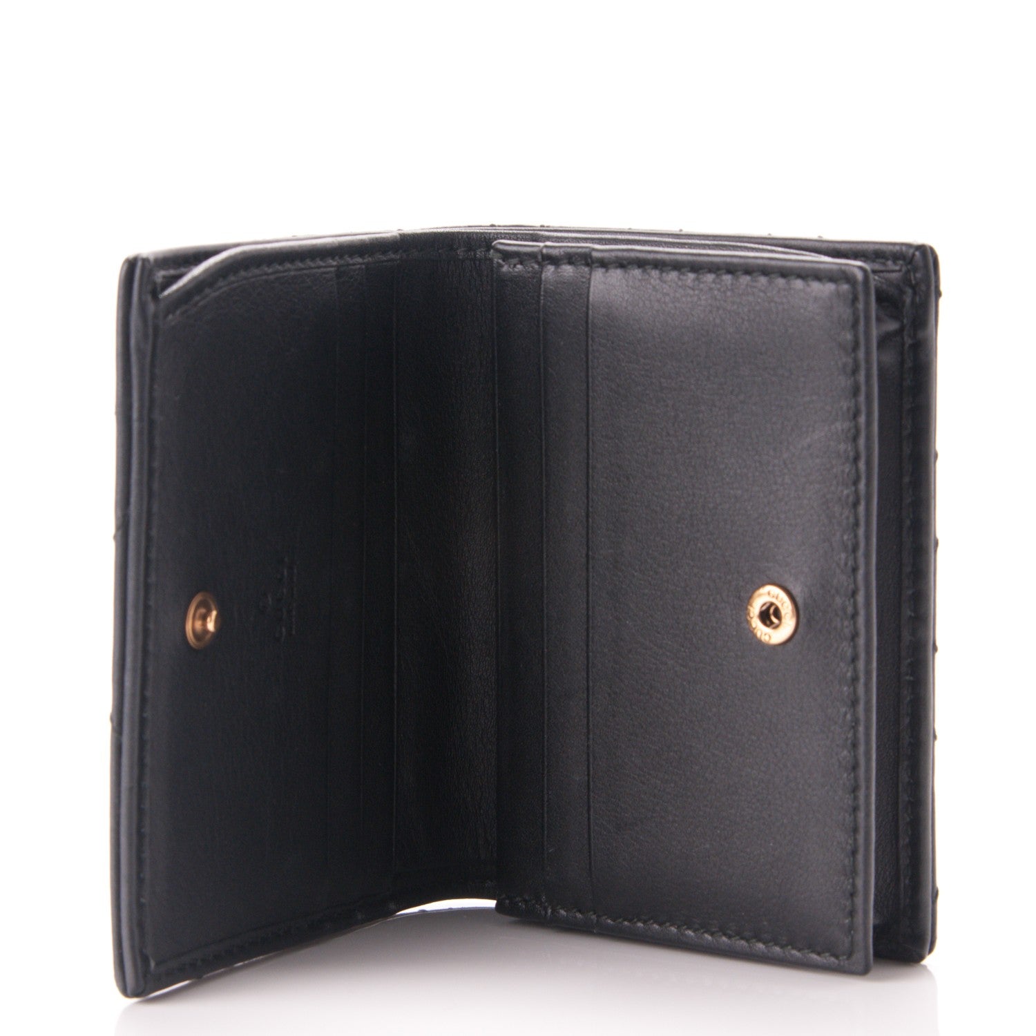 Gucci Calfskin Matelasse GG Marmont Card Case Black 5 of 7