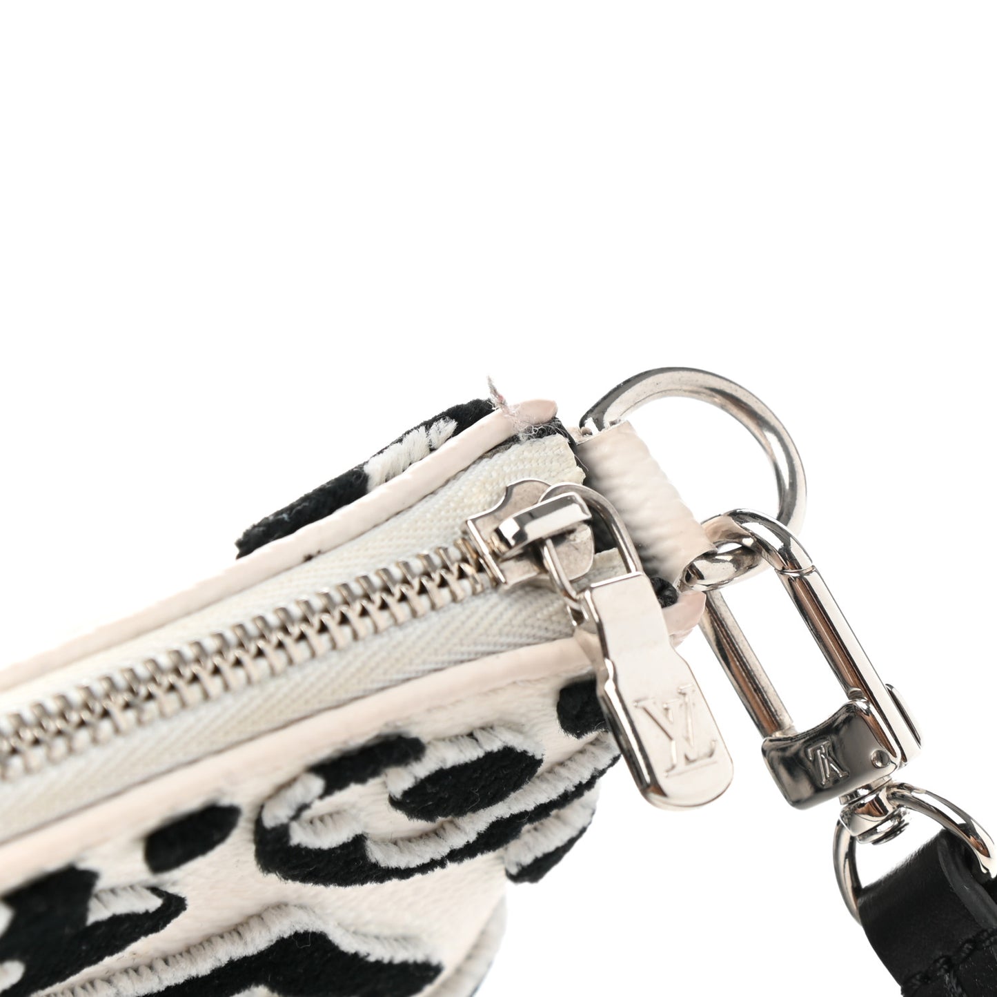 X UF Tufted Monogram Pochette Accessories White Black