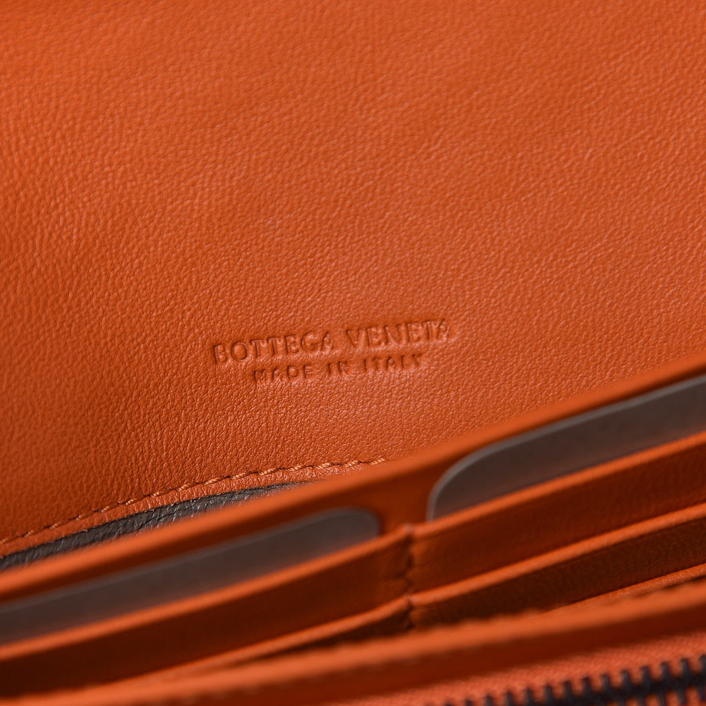 Nappa Intrecciato Continental Flap Wallet Tangerine