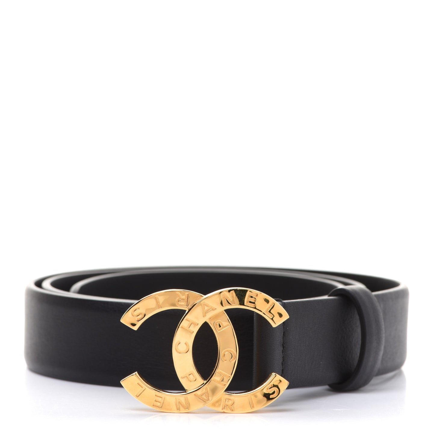 Calfskin Paris Button CC Belt 75 30 Black