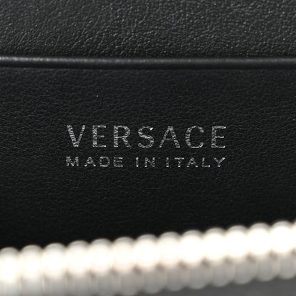 Versace Calfskin Nylon La Medusa Zip Around Lanyard Wallet Black 6 of 7