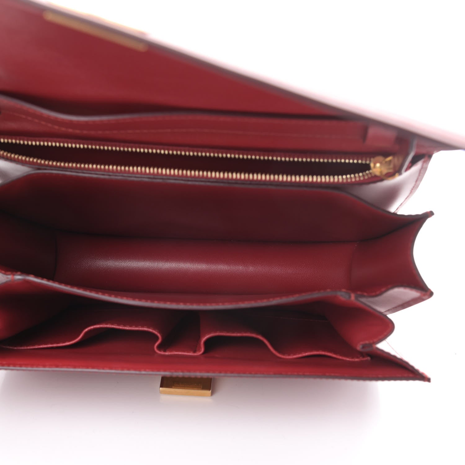 Celine Box Calfskin Medium Classic Box Flap Bag Red 5 of 10