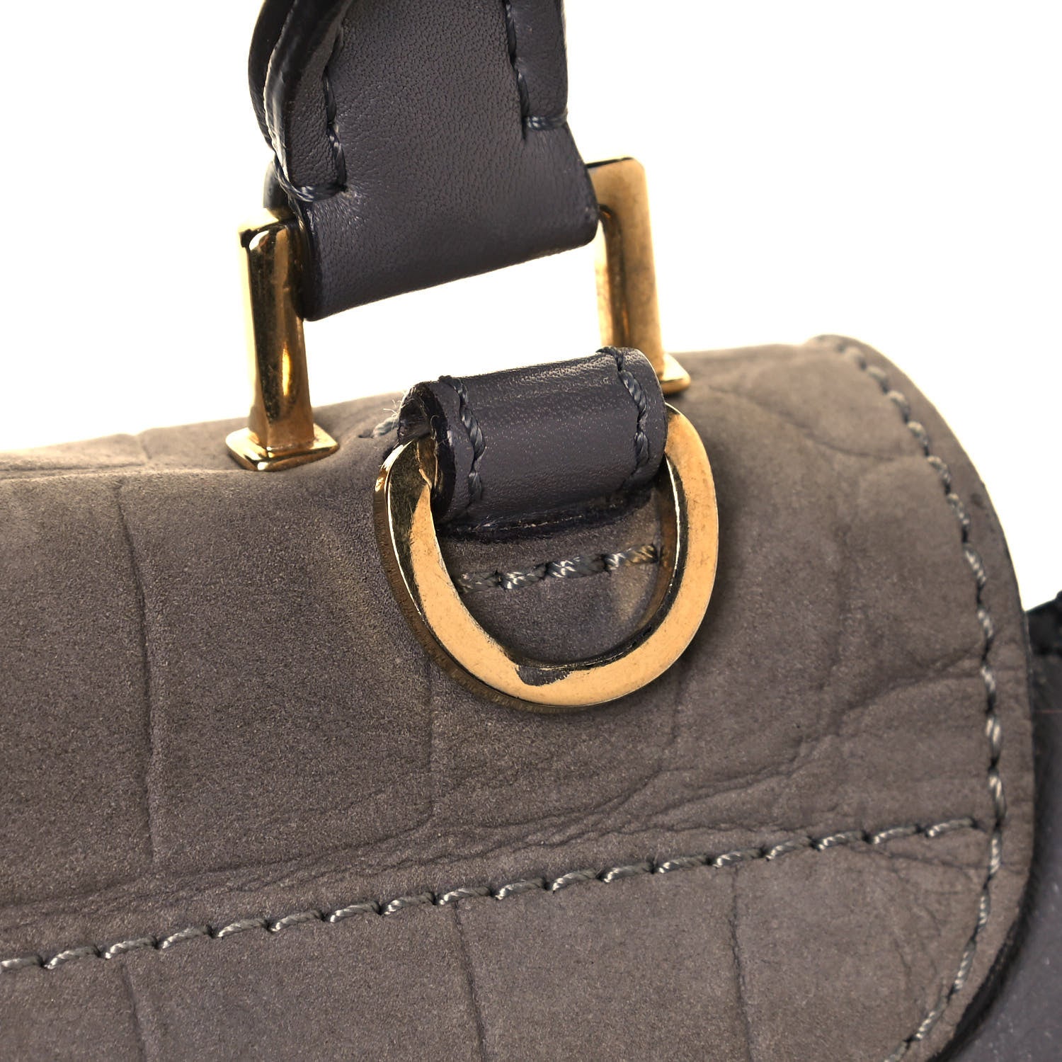 Celine Crocodile Embossed Nubuck Medium Trapeze Grey 22 of 24