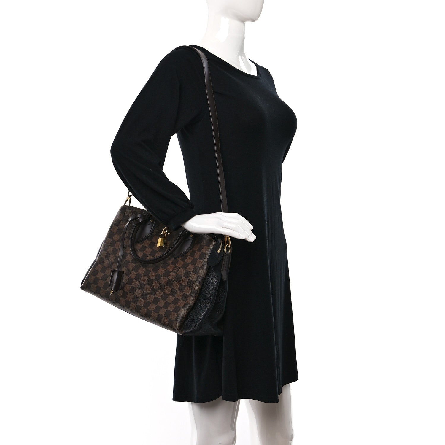 Louis Vuitton Cuir Taurillon Damier Ebene Normandy Black 3 of 9