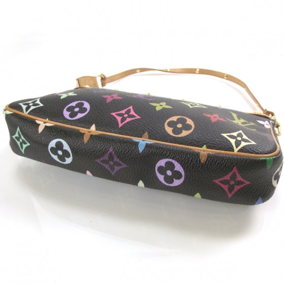 Louis Vuitton Monogram Multicolor Pochette Accessories Black 3 of 8