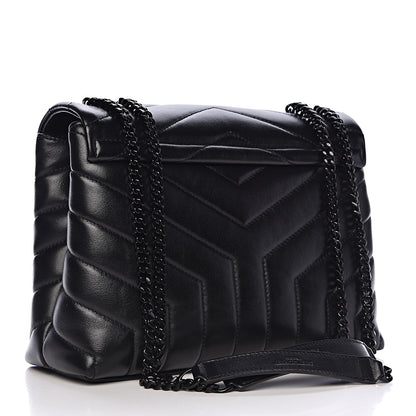 Saint Laurent Calfskin Y Quilted Monogram Small Loulou Chain Satchel Black 3 of 10