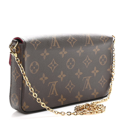 Louis Vuitton Monogram Pochette Felicie Chain Wallet Fuchsia 4 of 11