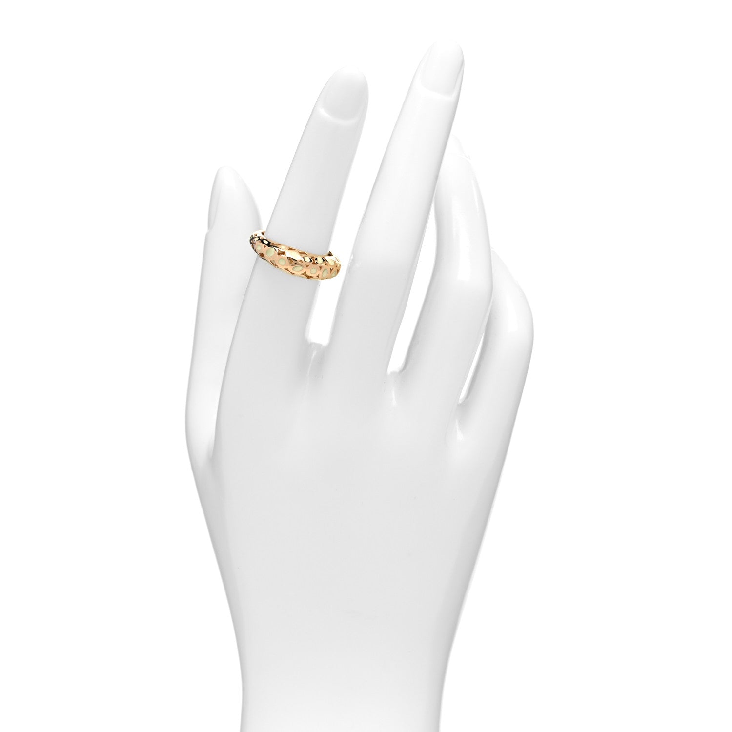 Roberto Coin 18K Rose Gold Enamel Cutout Ring 53 6.25 2 of 4