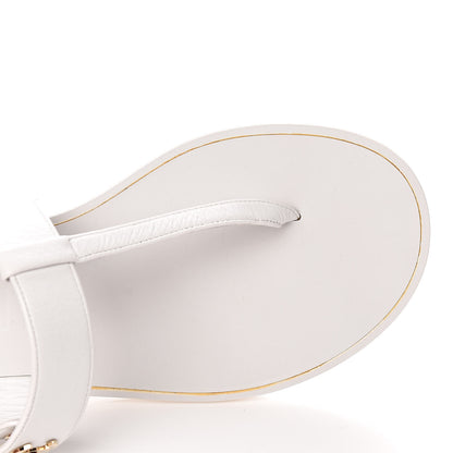 Chanel Lambskin CC Thong Sandals 36.5 White 9 of 11