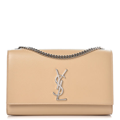 Saint Laurent Grain De Poudre Medium Monogram Kate Satchel Nude Powder 1 of 7