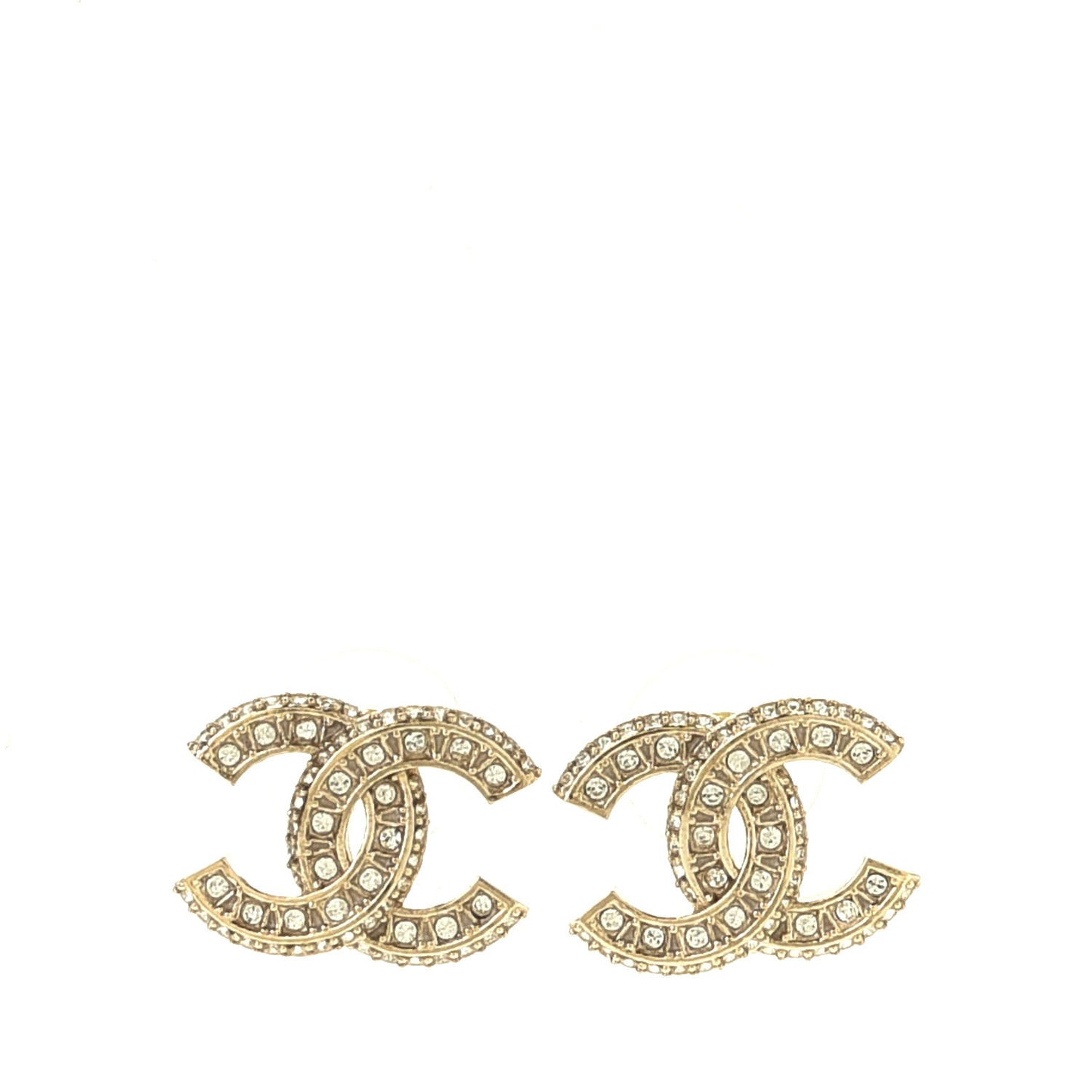 Crystal CC Earrings Gold