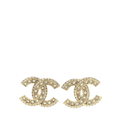 Chanel Crystal CC Earrings Gold 1 of 3