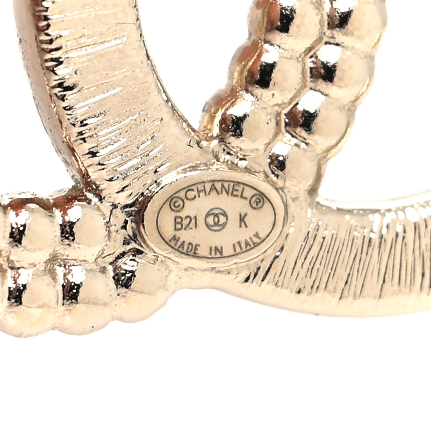 Chanel Crystal Pearl CC Earrings Gold 4 of 4