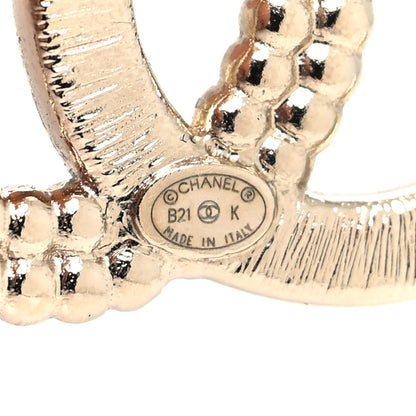 Chanel Crystal Pearl CC Earrings Gold 4 of 4