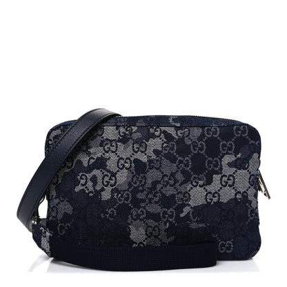 Gucci Denim GG Monogram Camouflage Small Crossbody Bag Blue 1 of 10