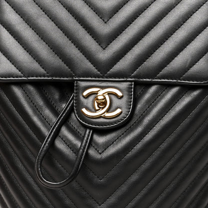 Chanel Calfskin Chevron Quilted Small Urban Spirit Backpack Black 8 of 11