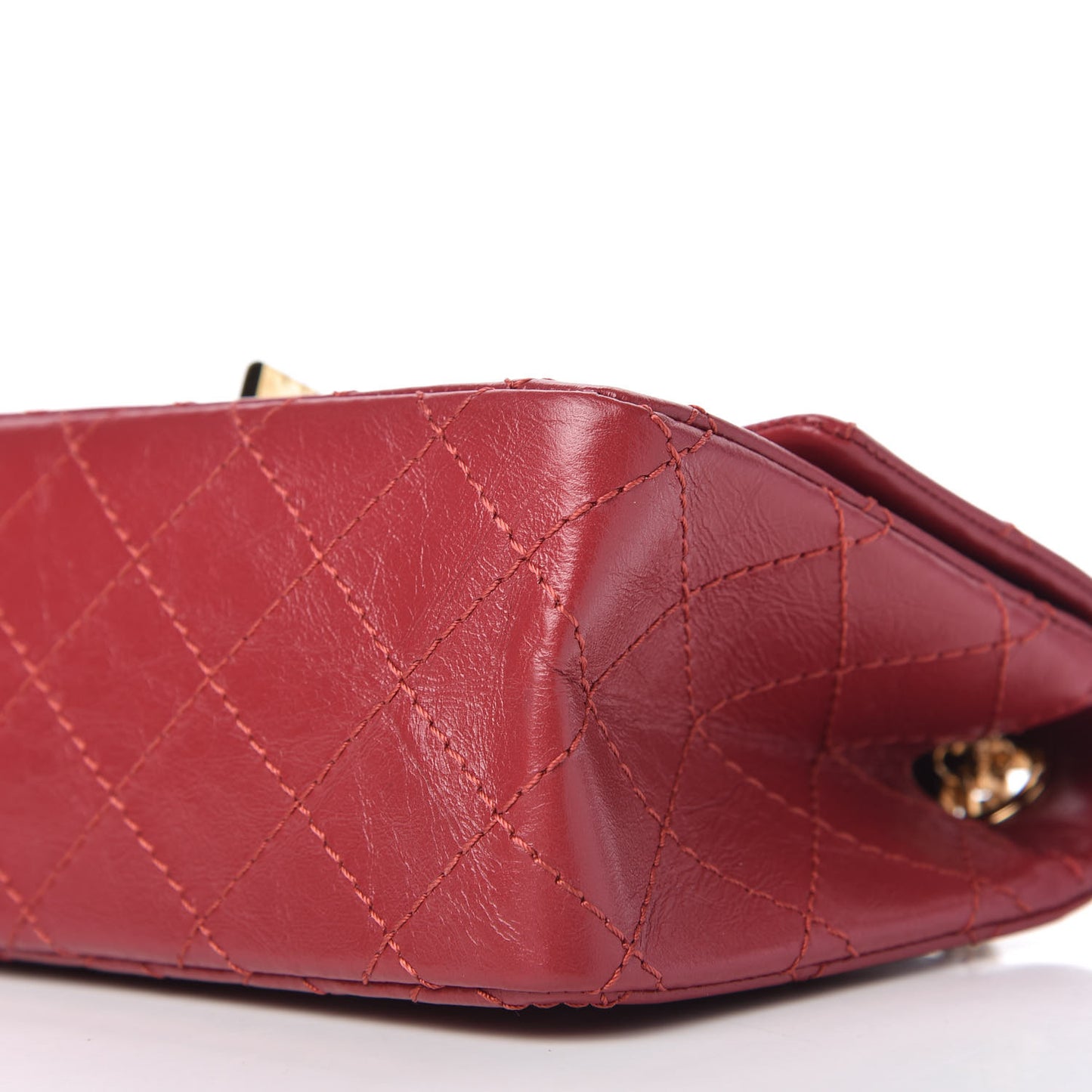 Aged Calfskin Quilted 2.55 Reissue Mini Flap Red