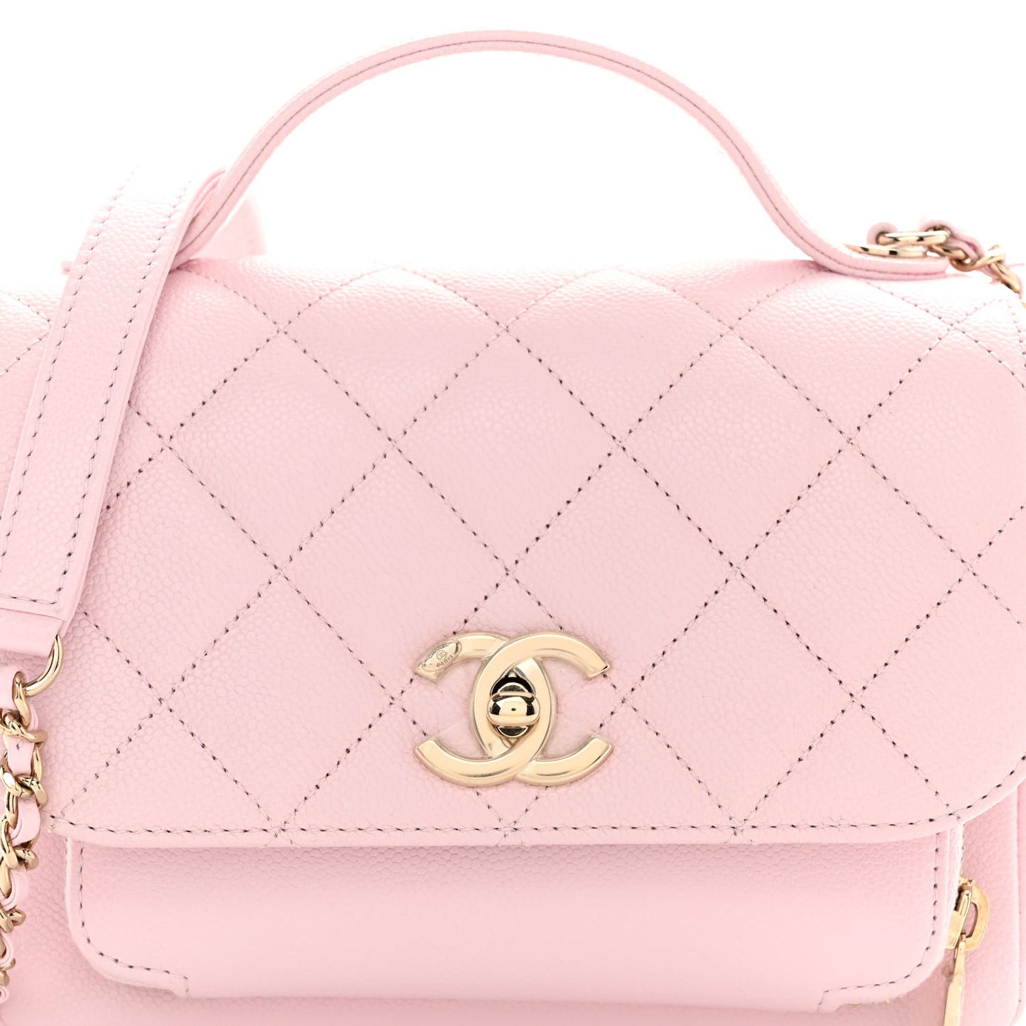 Caviar Quilted Small Business Affinity Flap Light Pink