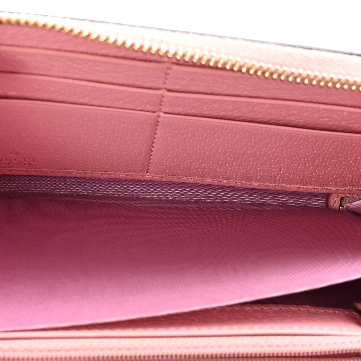 Gucci Textured Dollar Calfskin Berry Print GG Marmont Zip Around Wallet Pink Purple 5 of 8