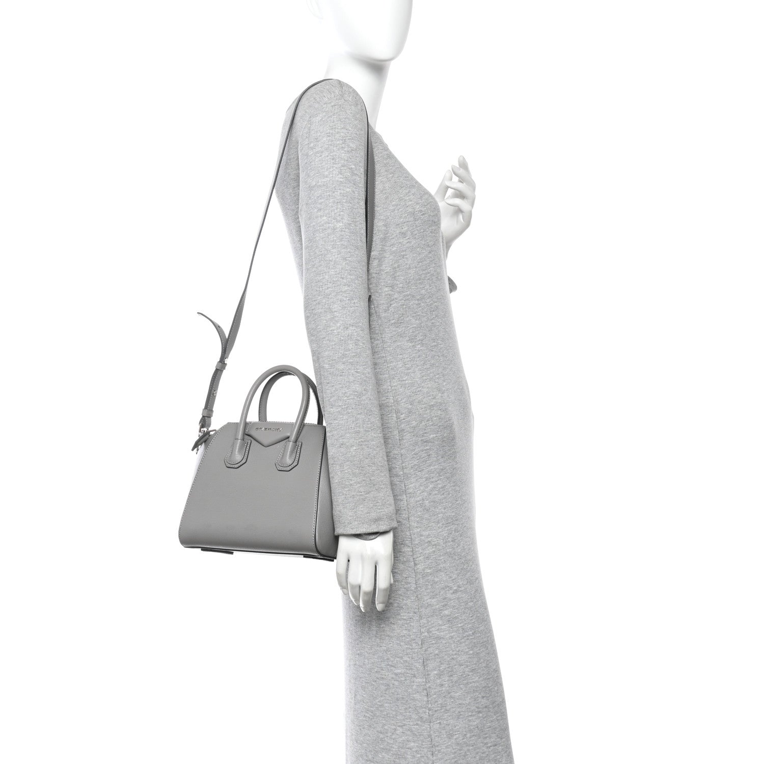 Givenchy Sugar Goatskin Mini Antigona Pearl Grey 2 of 12