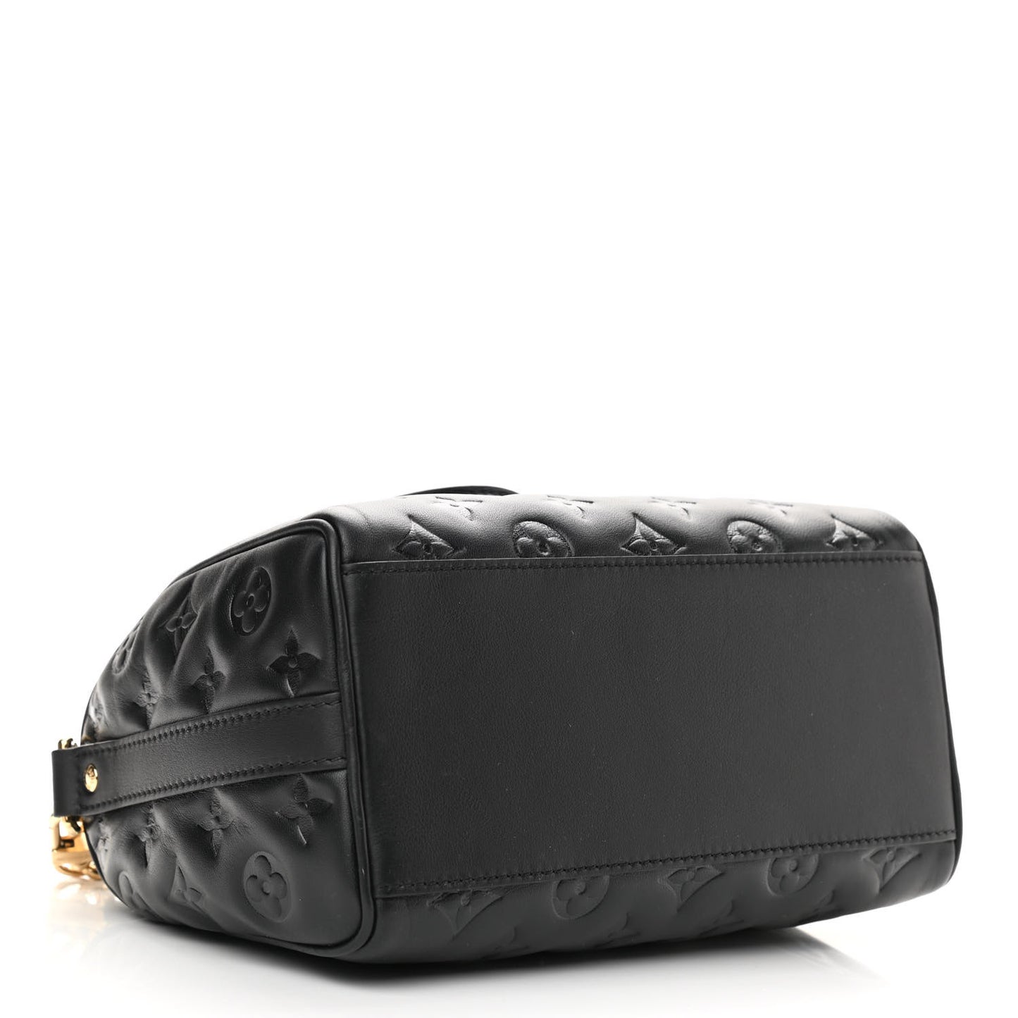 Lambskin Embossed Monogram Speedy 22 Bandouliere Black