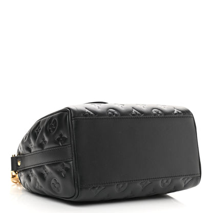 Louis Vuitton Lambskin Embossed Monogram Speedy 22 Bandouliere Black 4 of 9