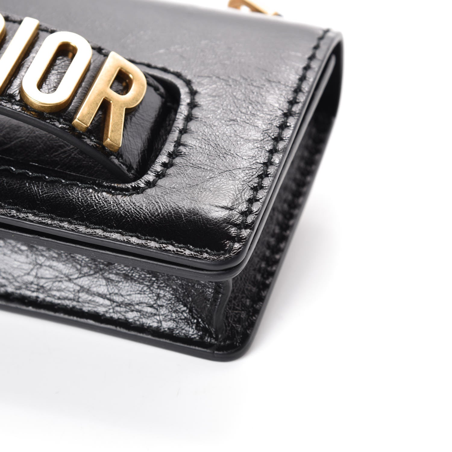 Christian Dior Crinkled Calfskin Mini J'Adior Chain Flap Bag Black 8 of 8