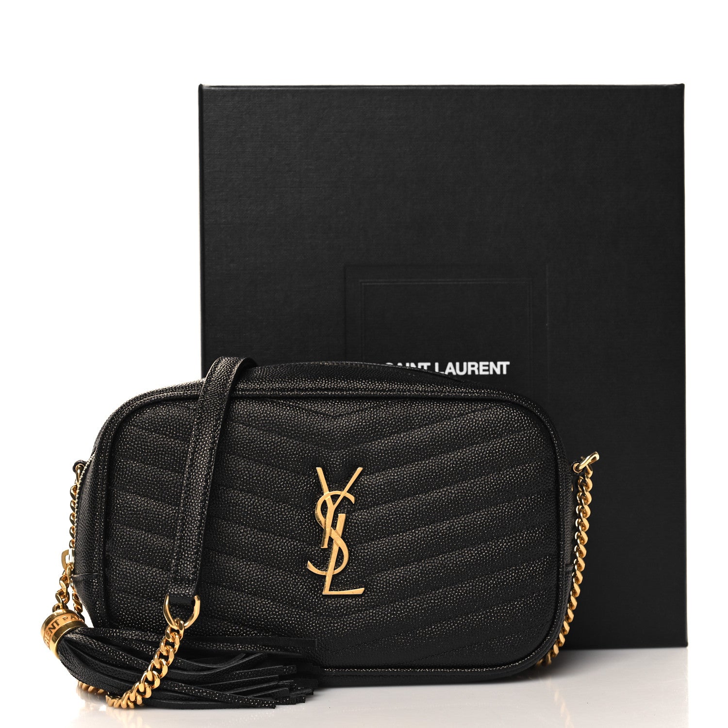 Saint Laurent Grain De Poudre Matelasse Monogram Mini Lou Camera Bag Black 11 of 11