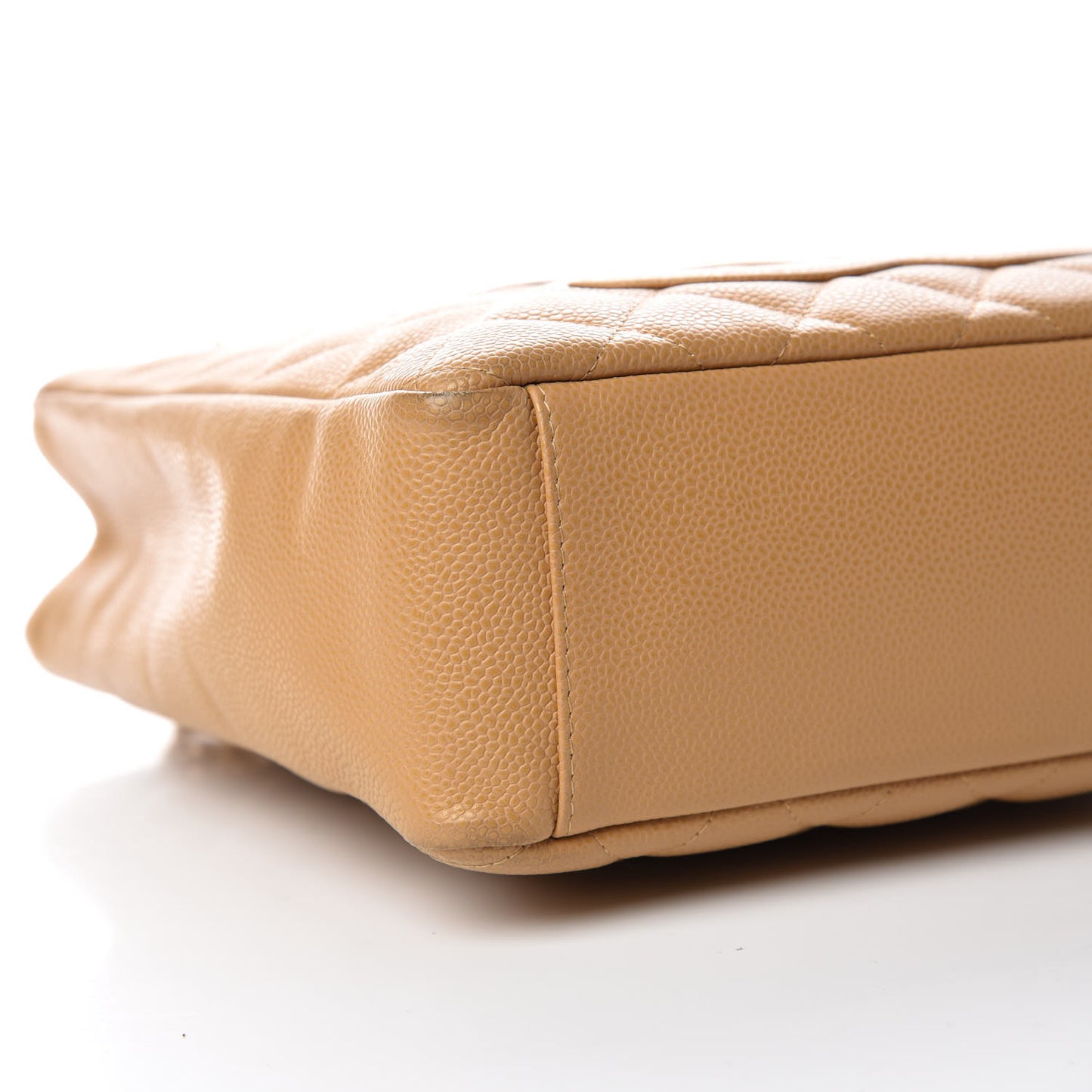 Caviar Quilted Petit Shopping Tote PST Dark Beige