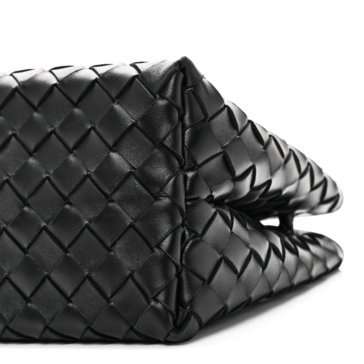 Nappa Intrecciato Small East West Andiamo Shoulder Bag Black