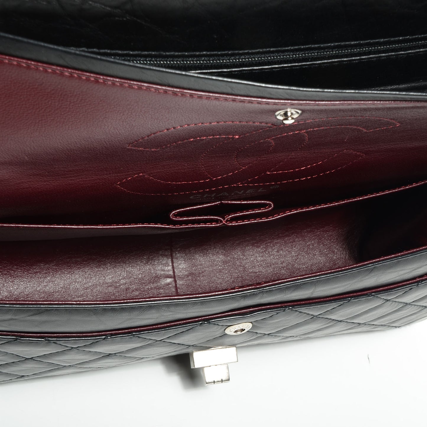 Aged Calfskin Quilted 2.55 Reissue 226 Flap Black