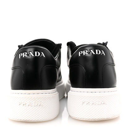 Prada Vitello Soft Logo Low Top 45mm Sneakers 36.5 Black White 6 of 11
