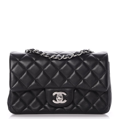 Chanel Lambskin Quilted Mini Rectangular Flap Black 1 of 8