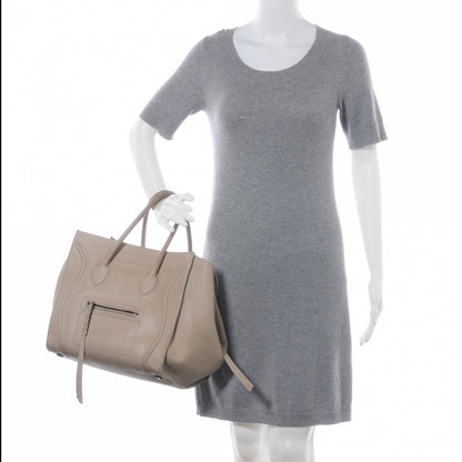 Celine Smooth Calfskin Medium Phantom Luggage Bag Taupe 2 of 8