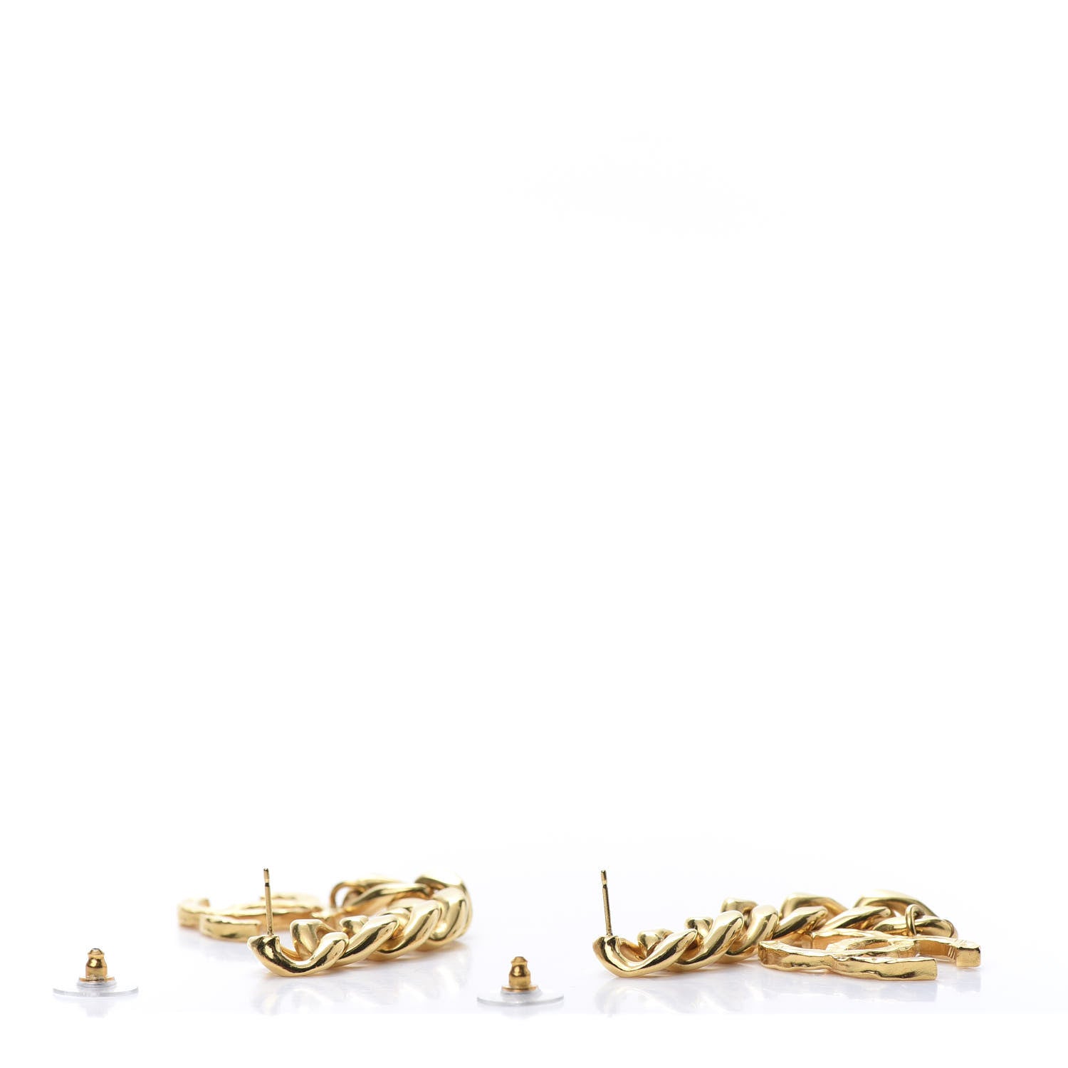 Chanel Metal CC Pick Drop Earrings Gold 3 of 5