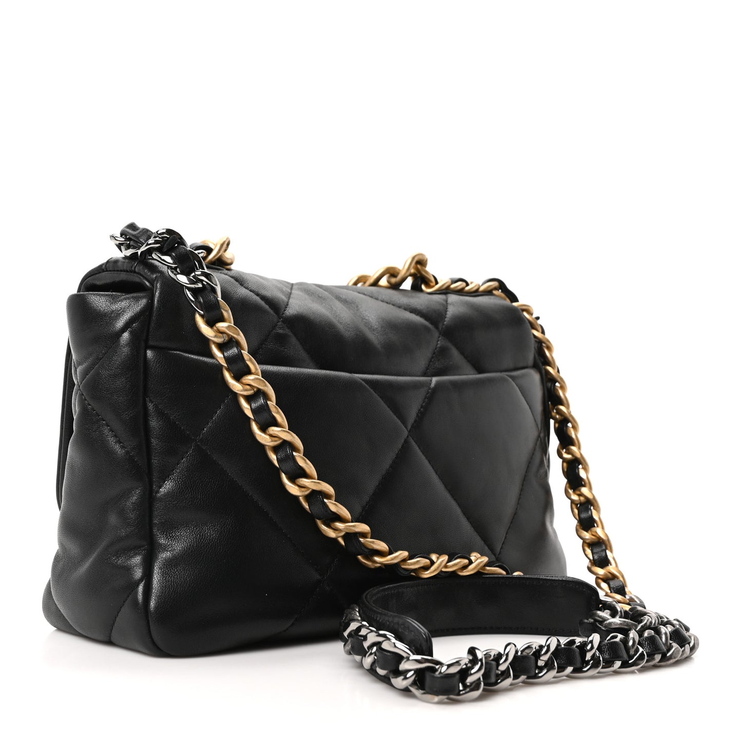 Lambskin Quilted Medium Chanel 19 Flap Black