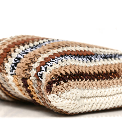 Miu Miu Cotton Crochet Stripe Vertical Tote Bag Naturale 7 of 8