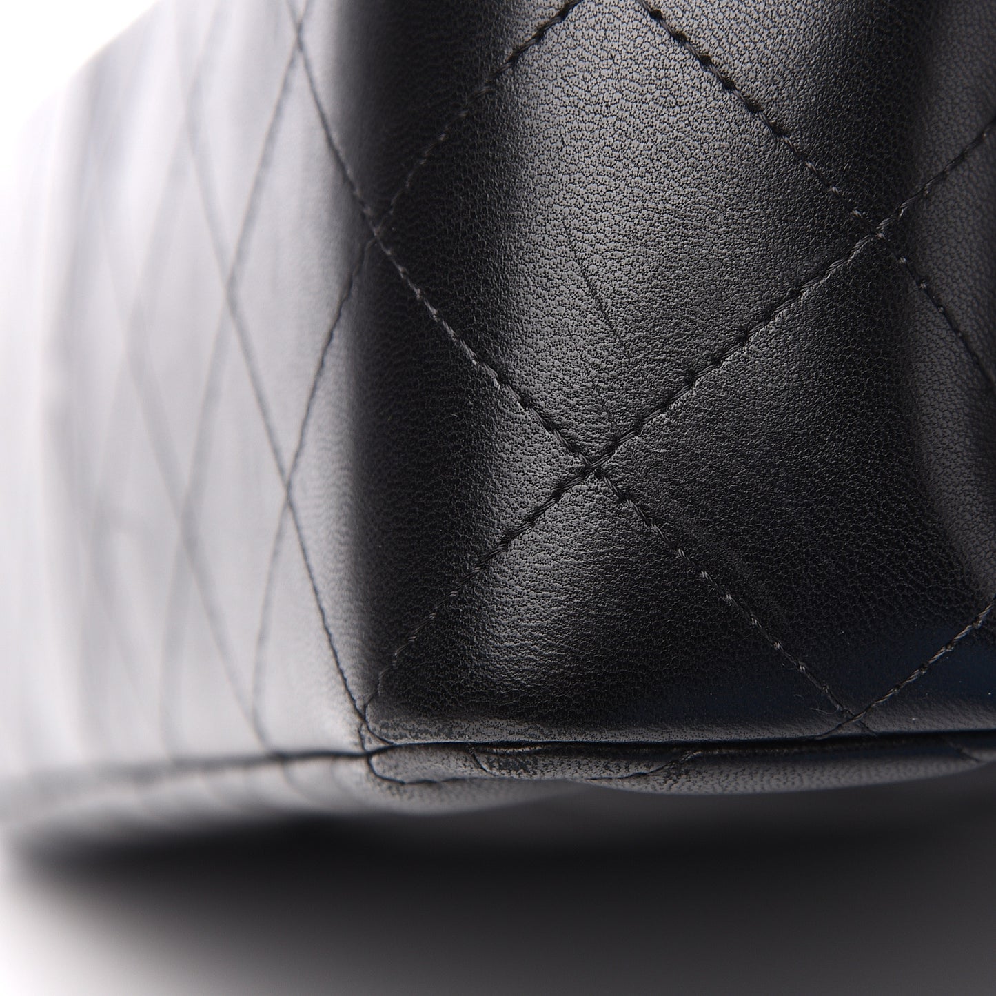 Lambskin Quilted Jumbo Double Flap Black