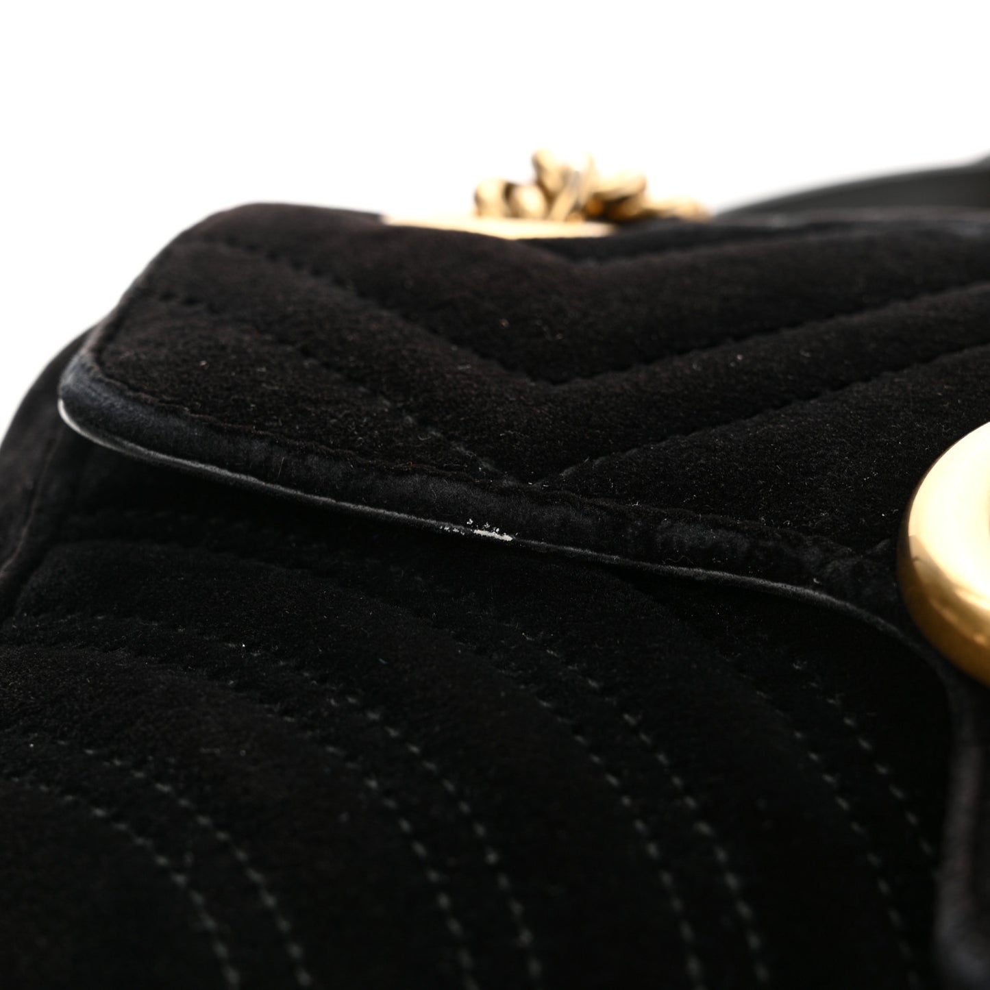 Velvet Matelasse Mini GG Marmont Shoulder Bag Black
