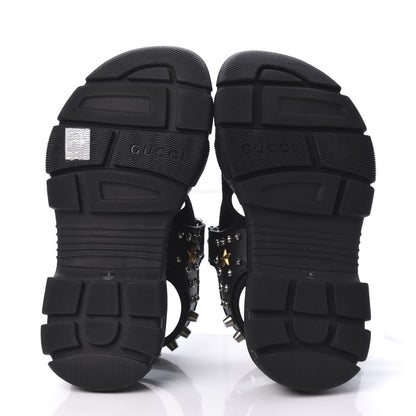 Gucci Nappa Mesh Studded Mens Aguru Sandals 6 Black 5 of 9
