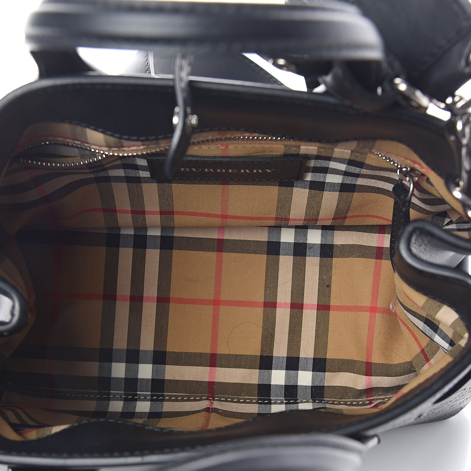 Burberry Calfskin Perforated Small Banner Tote Black 5 of 9