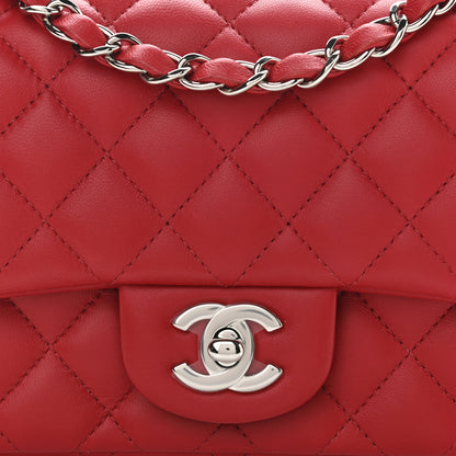 Chanel Lambskin Quilted Mini Square Flap Red 8 of 10