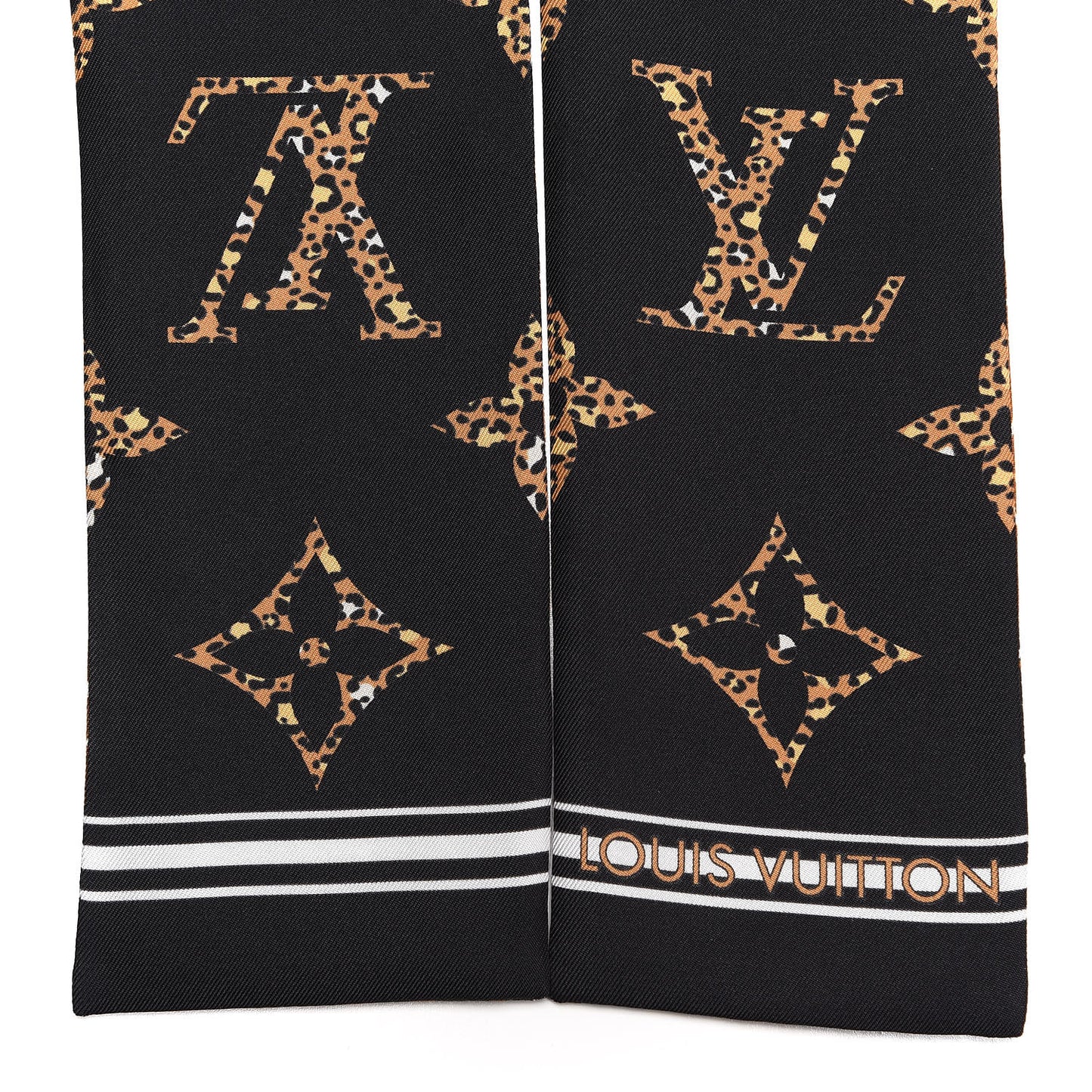 Silk Monogram Giant Jungle Bandeau Black