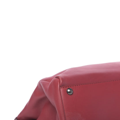 Fendi Vitello Suede Medium Peekaboo Iconic Satchel Rubino Peonia 9 of 14