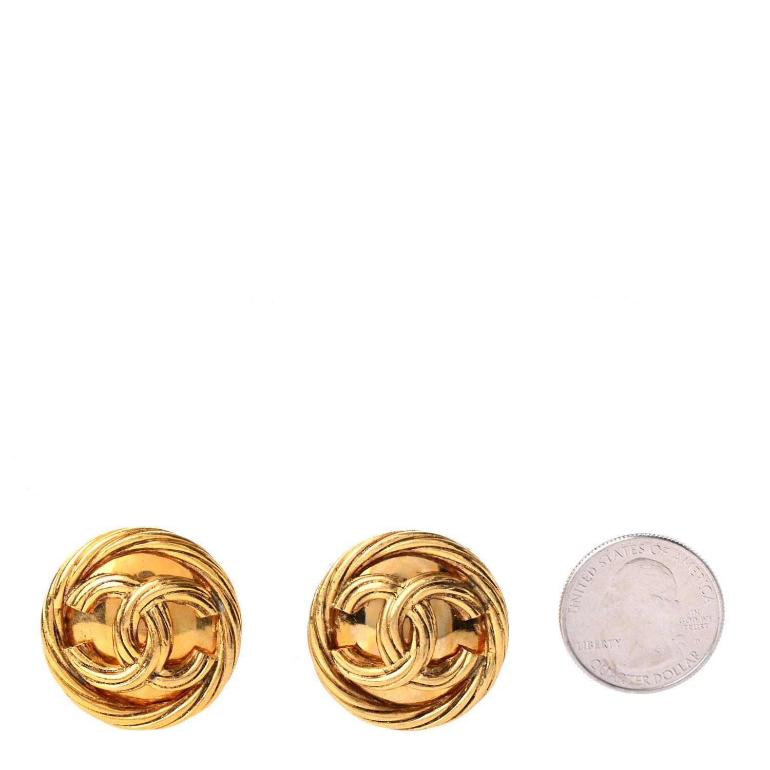 Chanel CC Clip On Earrings Gold 2 of 4