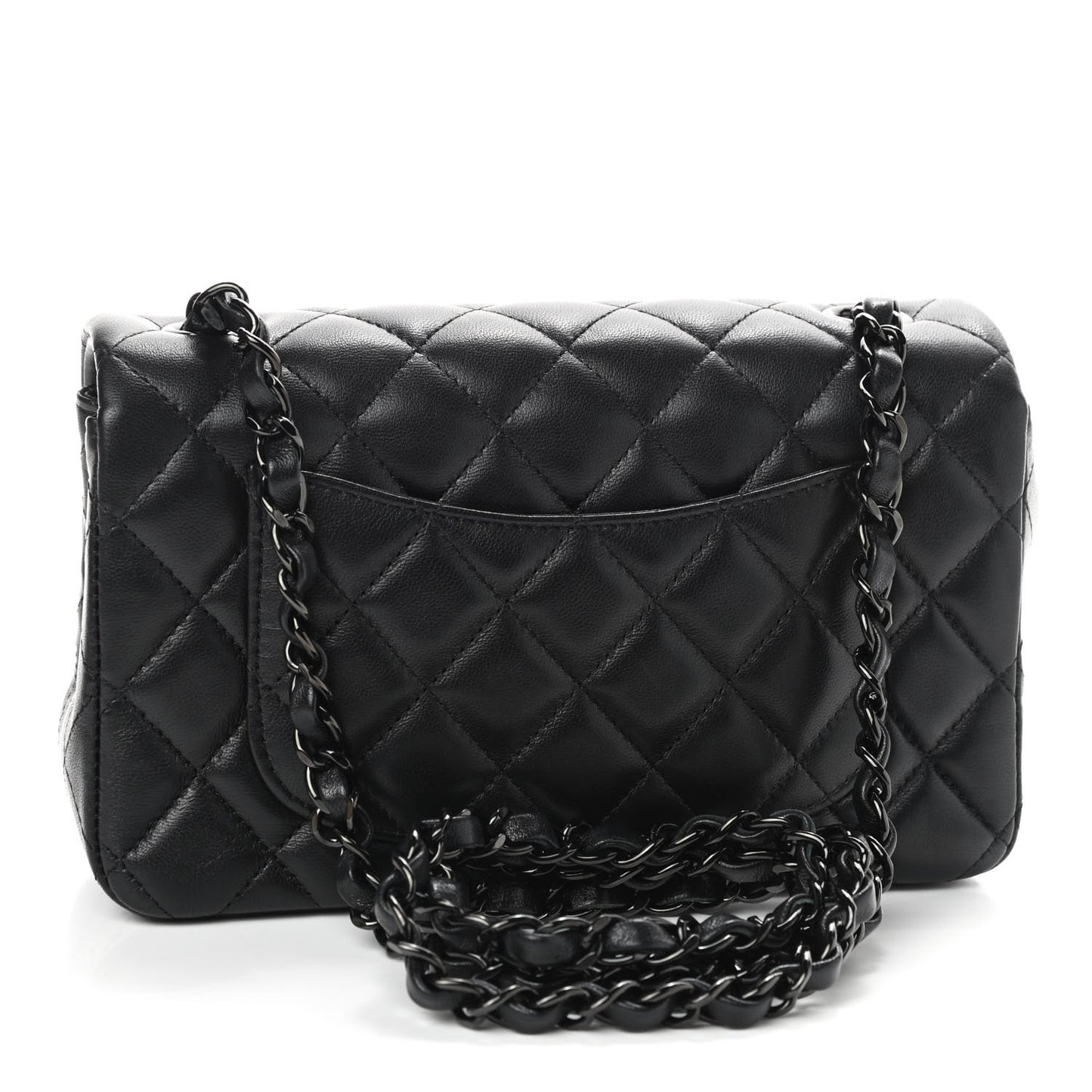 Lambskin Quilted Mini Rectangular Flap So Black